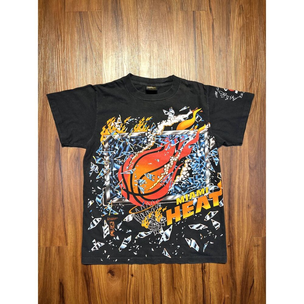Vintage 1992 Miami Heat NBA Shattered Backboard Tee Changes Sports Sz M